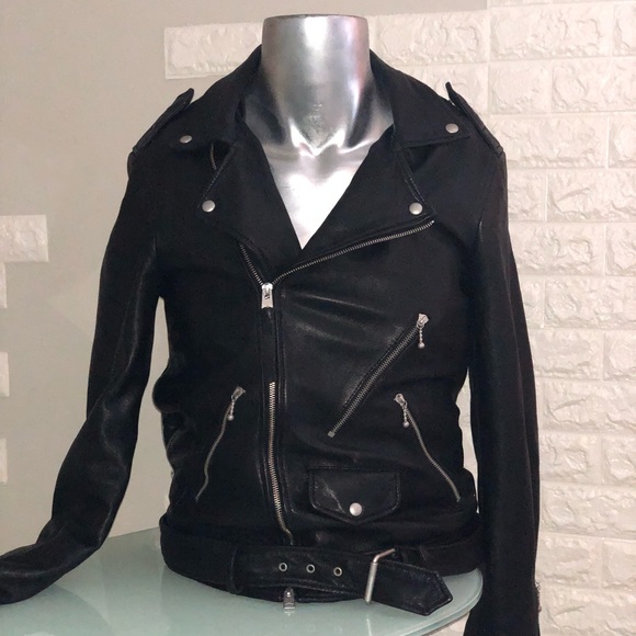 ALLSAINTS leather biker jacket LIKE NEW - Picture 3 of 4
